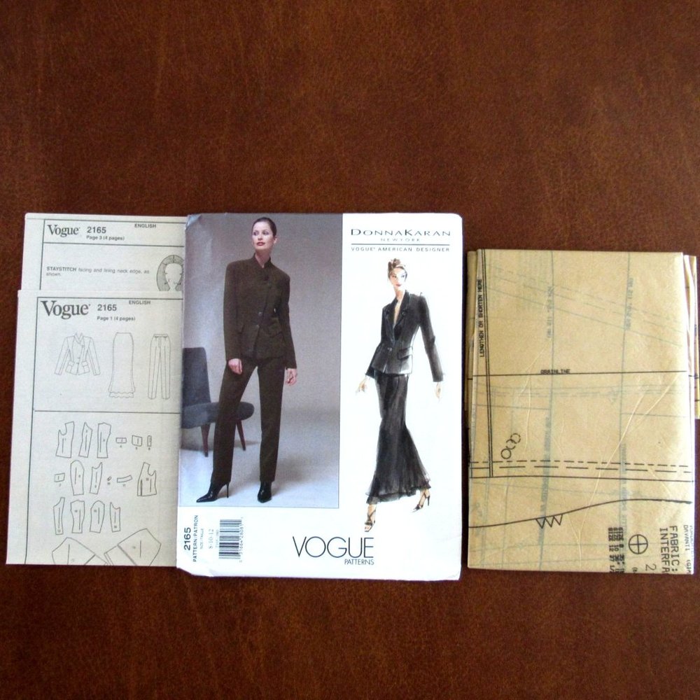 Vogue American Designer Donna Karan Pattern 2165 Jacket Skirt Pants Size 8 to 12 - Picture 2 of 3